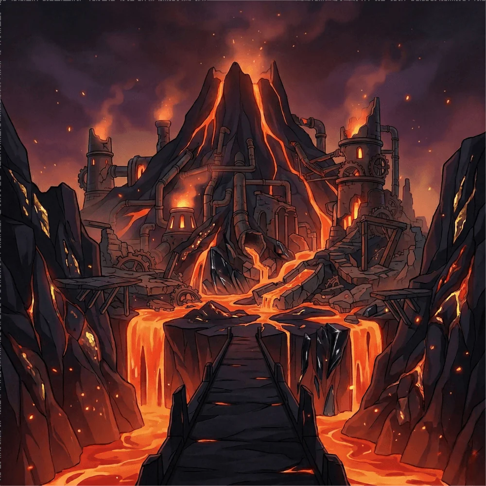 Cinderforge Volcano environment